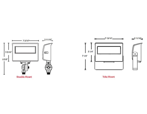 RAB X22-35 35/30/25/20W LED Floodlight, Selectable CCT 3000/4000/5000K, 2832-5286 Lumens, Selectable Optical Field 90/75/55 Degrees