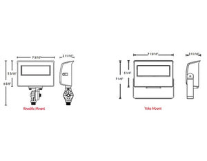RAB X22-35 35/30/25/20W LED Floodlight, Selectable CCT 3000/4000/5000K, 2832-5286 Lumens, Selectable Optical Field 90/75/55 Degrees