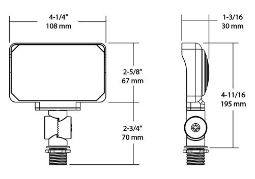 RAB X34-16L/120 15W LED Floodlight, 1735 Lumens, Knuckle Mount, 120V, 5000K Color Temperature, 80 CRI, Bronze