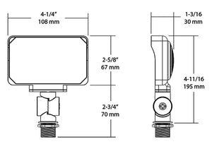 RAB X34-16L/120 15W LED Floodlight, 1735 Lumens, Knuckle Mount, 120V, 5000K Color Temperature, 80 CRI, Bronze