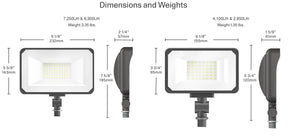 RAB X34-25LW/277 25W LED Floodlight, 2950 Lumens, Knuckle Mount, 277V, 5000K Color Temperature, 80 CRI, White