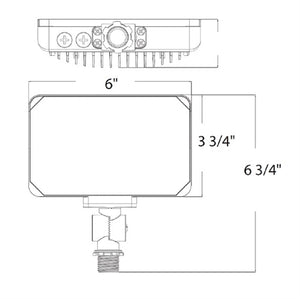 RAB X34MW 65/55/45W LED Floodlight, 6346-9718 Lumens, Knuckle Mount, 3000K/4000K/5000K Color Temperature, 120/277V, White