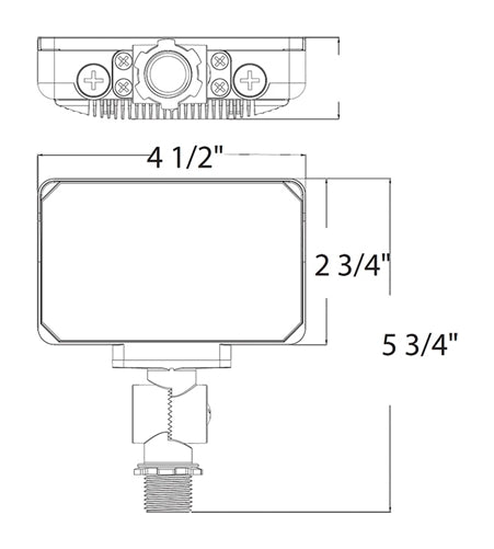 RAB X34XS 16/13/10W LED Floodlight, 1468-2353 Lumens, Knuckle Mount, 3000K/4000K/5000K Color Temperature, 120/277V, Bronze