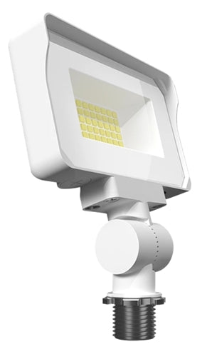 RAB X34XSW 16/13/10W LED Floodlight, 1468-2353 Lumens, Knuckle Mount, 3000K/4000K/5000K Color Temperature, 120/277V, White