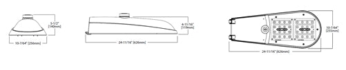 Streetworks ARCH-S-PA1-60-750-U-T2R-AP Small Archeon Roadway LED Light, 60W Bucket, 70 CRI, 5000K, 120-277V, Type II Roadway, No Mounting, Grey Finish