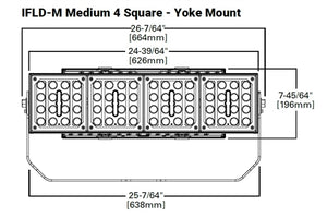 Streetworks IFLD-M-SA4-C-940-U-44-Y-WH Infrastructure Flood, 4 Squares Light Engine, 1000mA, 90 CRI, 4000K, 120-277V, NEMA 4H x 4V 4, Yoke Mounting, White