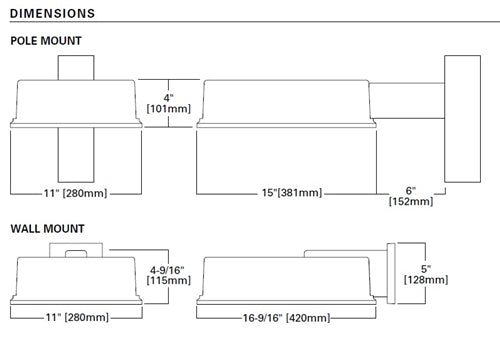 Cooper Streetworks RDG-F03-LED-E-U-SL3-BK-U LED Area Light, 78W, 7352 Lumens, 7 LED LightBAR, 120-277V, Type II with Spill Control, Black Finish