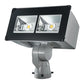 Cooper Streetworkds UFLD-CA2-180-740-U-66-T-AP-10K-PR7 180W LED Flood Light, 2 LED, 70 CRI, 4000K, 120-277V, NEMA 6H x 6V Wide, Trunnion Mounting, Grey, Series 10kV UL 1449 Surge Protective Device, NEMA 7-PIN Twistlock Photocontrol