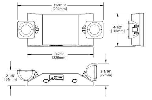 Sure Lites AP2SQLED30 1.5W All Pro LED Emergency Light, Nickel Cadmium Battery, Two Square Heads