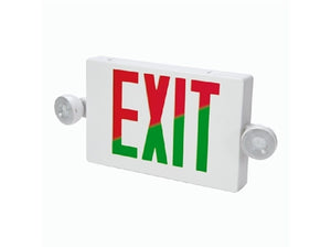 Sure Lites APC7RG All-Pro Combination Exit and Emergency Light, No Remote Heads, Nicked Cadmium Battery, Field Selectable Red or Green, White Housing