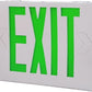 Sure Lites APCH7G Polycarbonate LED Combo Exit and Emergency Light, AC Only Self Powered,  Two 3.6V LED Heads, Nickel Cadmium Battery, Universal Face, Green Letters, White Housing