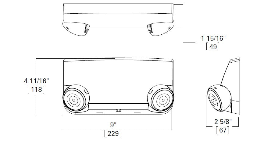 Sure Lites APELBK 1.5W LED Emergency Light, Nickel Cadmium Battery, No Heads, Black Housing