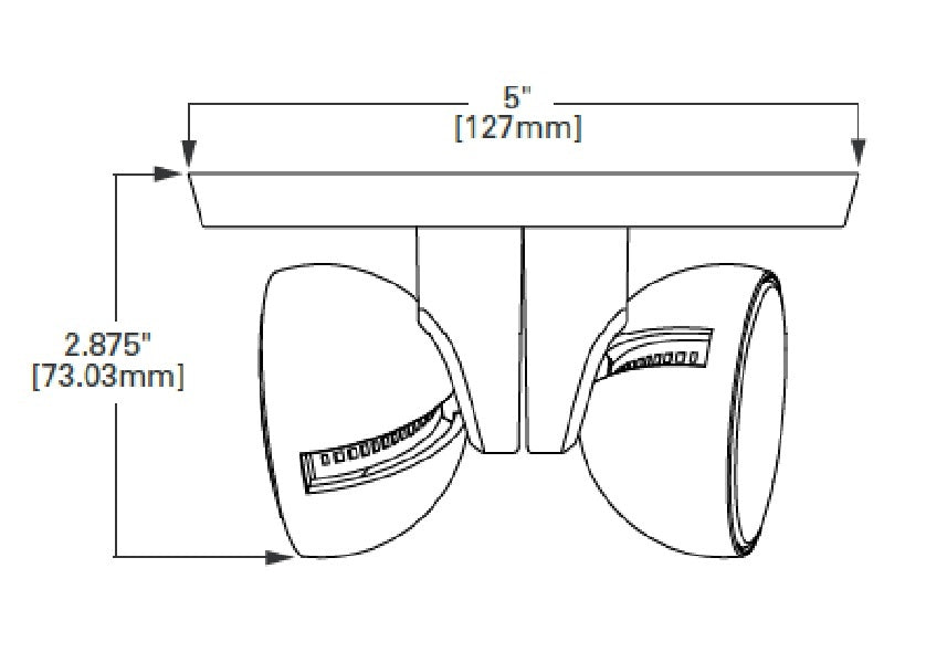 Sure Lites APWR2 Remote Heads LED Emergency Heads, Two Heads, White Housing, Wet Location Listed