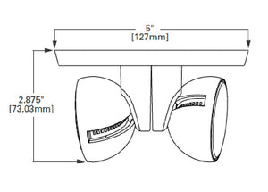 Sure Lites APWR2 Remote Heads LED Emergency Heads, Two Heads, White Housing, Wet Location Listed