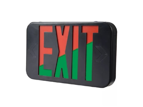 Sure Lites APX6RGBK LED Exit Sign Thermoplastic Housing with Selectable Red or Green Faces, AC Only, Black Housing