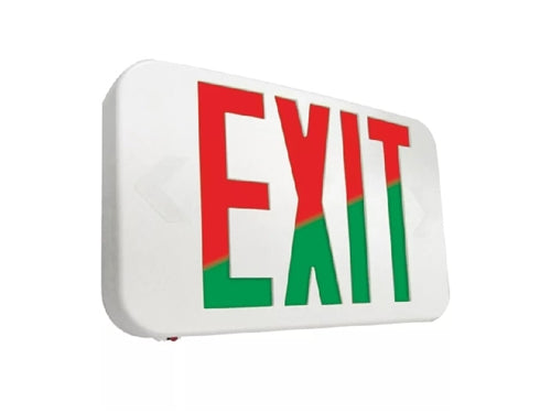 Sure Lites APX7RG LED Exit Sign Thermoplastic Housing with Selectable Red or Green Faces, Nickel Cadmium Battery, White Housing