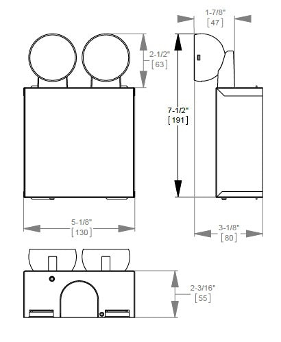 Sure Lites ATLEMINI-2H AtLite LED Emergency Light, Two Heads