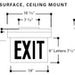 Sure Lites ES61SRC AC Self Powered Surface Edgelit Exits LED Light, Single Face, Surface Unit, Red Letters, Ceiling Mounting