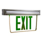 Sure Lites EUX72G Self-Powered Mount Edge Lit LED Exit Sign with Battery Back-Up, Double Face, Green Exit Color, Brushed Aluminum Housing, No Self-Diagnostics