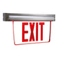 Sure Lites EUX72R Self-Powered Mount Edge Lit LED Exit Sign with Battery Back-Up, Double Face, Red Exit Color, Brushed Aluminum Housing, No Self-Diagnostics