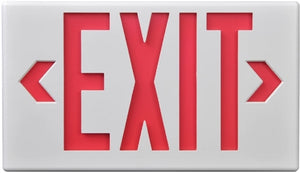 Sure-Lites LPX7 LED Commercial Exit, White Housing, Universal Face, Red and Green Letters, Self-Powered