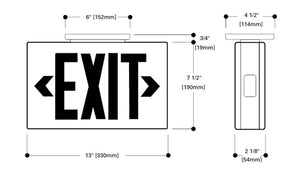 Sure Lites LPX7SD Self-Powered LED Commercial Exit, Single and Double Face, White Housing Self-Diagnostics
