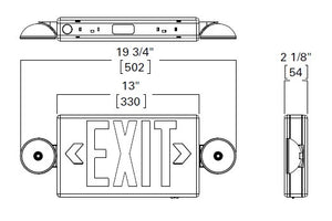 Sure Lites LPXC25R3 LED Polycarbonate Emergency Light Exit Sign Combo, 25 Feet Coverage, 3 Watts Remote Capacity, No Self-Diagnostics, White Housing