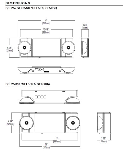 Sure Lites SEL25R10SD LED Emergency Light, 25 Feet Coverage, 10W Remote Capacity, Self-Diagnostic, NiCad Battery, Circular Head, White