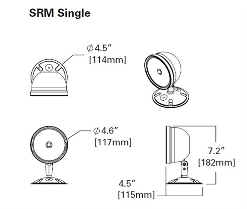 Sure Lites SRM30BK Remode LED Emergency Light, Aluminum, 30 Feet Coverage, Black