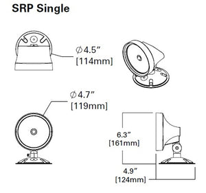 Sure Lites SRP25BK Remode LED Emergency Light, Polycarbonate, 25 Feet Coverage, Black