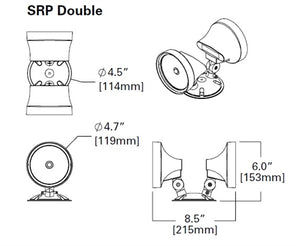 Sure Lites SRP50DWH Remode LED Emergency Light, Polycarbonate, 50 Feet Coverage, Double Heads, White