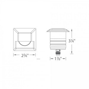 WAC Lighting 2061-30SS 2" Inground Square Step Light, 3000K Color Temperature, 85 CRI, Stainless Steel