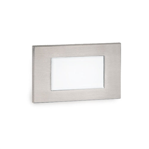 WAC Lighting 4071-AMSS 12V Rectangle LED Step and Wall Light, Amber Color Temperature, Stainless Steel