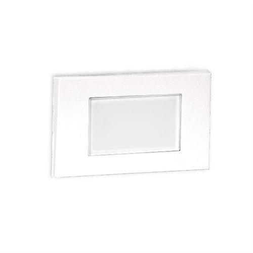 WAC Lighting 4071-AMWT 12V Rectangle LED Step and Wall Light, Amber Color Temperature, White on Aluminum
