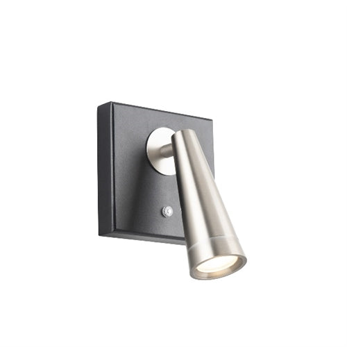 WAC Lighting BL-48007-BK/BN 9W 7" Arne Swing Arm LED Wall Sconce, 3000K Color Temperature, 90 CRI, 100-240 VAC, 168 Lumens, Black/Brushed Nickel