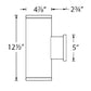 WAC Lighting DS-WD05-S927S-WT  Tube Architectural 13" LED Outdoor Wall Sconce, Straight Up and Down, 16 Degree Beam Angle, 2700K Color Temperature, 85 CRI, White