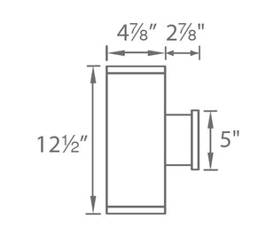 WAC Lighting DS-WD05-U27B-BZ 5" 22W Double Sided Ultra Narrow Beam LED Wall Sconce, 2700K Color Temperature, 85 CRI, 125 x 2 Lumens, Bronze
