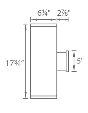WAC Lighting DS-WD06-U30B-BZ 6" 22W Double Sided Ultra Narrow Beam LED Wall Sconce, 3000K Color Temperature, 85 CRI, 130 x 2 Lumens, Bronze