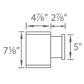 WAC Lighting DS-WS05-U40B-BK 5" 11W Ultra Narrow Beam LED Wall Sconce, 4000K Color Temperature, 85 CRI, 155 Lumens, Black 