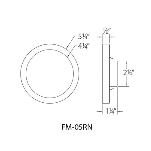 WAC Lighting FM-05RN-935-BZ 5" LED Round Ceiling and Wall Mount, 12W, 3500K Color Temperature, 90 CRI, 1050 Lumens, Bronze