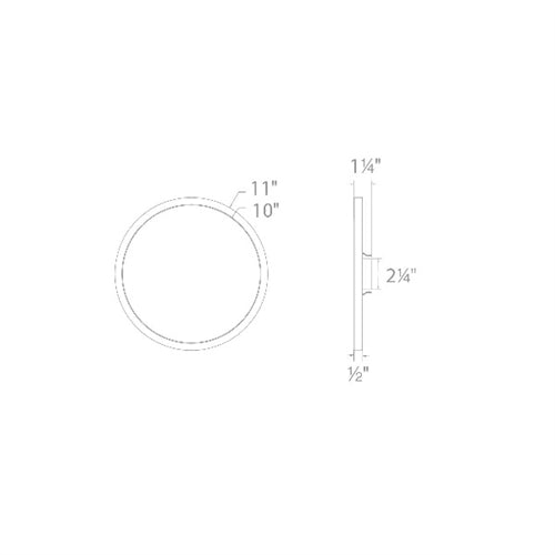 WAC Lighting FM-11RN-935-BZ 11" LED Round Ceiling and Wall Mount, 20W, 3500K Color Temperature, 90 CRI, 1525 Lumens, Bronze