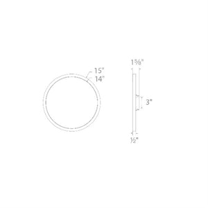 WAC Lighting FM-15RN-935-BZ 15" LED Round Ceiling and Wall Mount, 28W, 3500K Color Temperature, 90 CRI, 2550 Lumens, Bronze