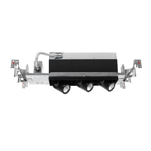 WAC Lighting MT-4LD311NE-S927-BK 4" IC LED Precision Multiples Adjustable Spot 3 Light Housing, 11.5W, ELV Dimming, 120V, Spot Beam, 90 CRI, 2700K Color Temperature, Black