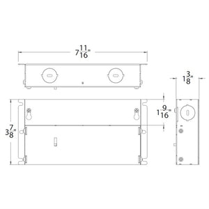 WAC PS-24DC-U6OR-CS-SM 60W 120-277VAC/24VDC Remote Power Supply, ELV Dimming, 0-10V Dimming