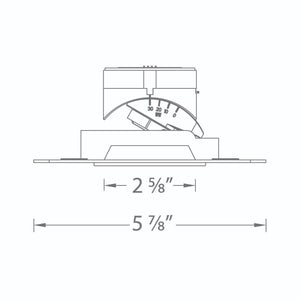 WAC R2ASAL-F835-BK 2" Square Adjustable Trimless Housing, Damp Location, 40 Degrees Beam Spread, 85 CRI, 3500K, Black