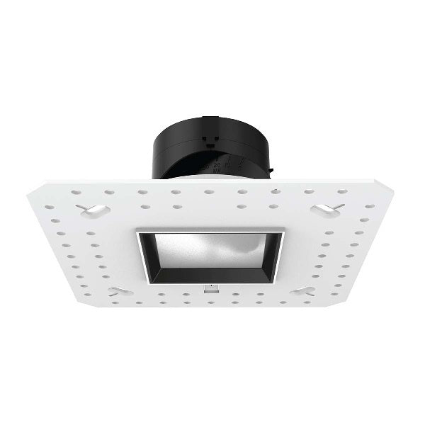 WAC R2ASAL-N840-LBK 2" Square Adjustable Trimless Housing, Wet Location, 26 Degrees Beam Spread, 85 CRI, 4000K, Lensed Black