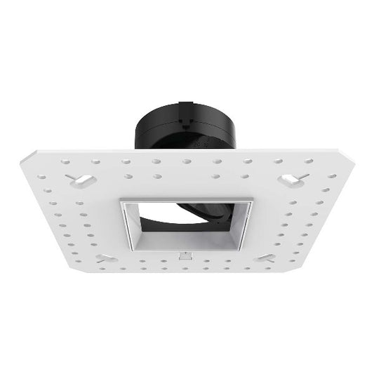 WAC R2ASAL-N840-WT 2" Square Adjustable Trimless Housing, Damp Location, 26 Degrees Beam Spread, 85 CRI, 4000K, White