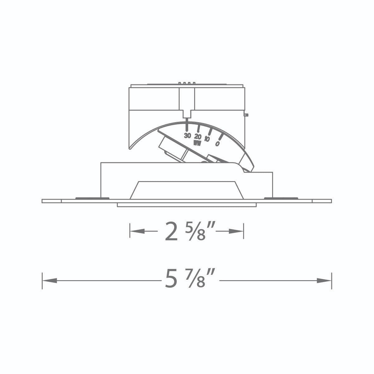 WAC R2ASAL-N927-LBK 2" Square Adjustable Trimless Housing, Wet Location, 26 Degrees Beam Spread, 90 CRI, 2700K, Lensed Black