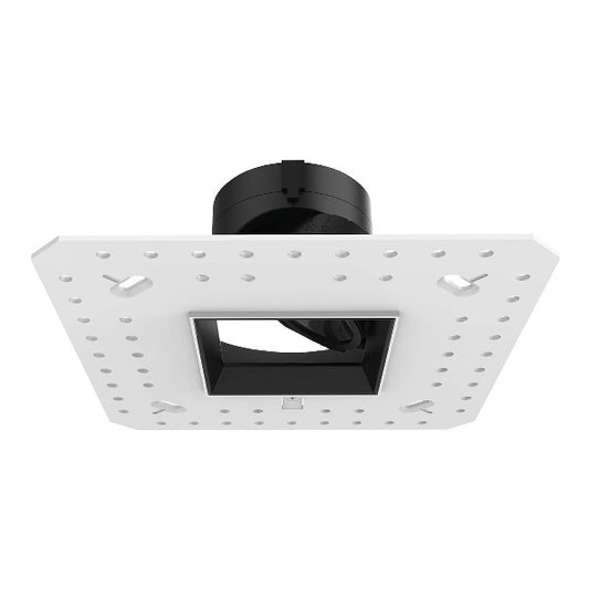 WAC R2ASAL-N930-BK 2" Square Adjustable Trimless Housing, Damp Location, 26 Degrees Beam Spread, 90 CRI, 3000K, Black