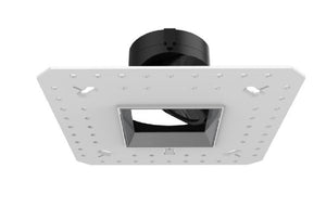 WAC R2ASWL-A835-BK 2" Square Wall Wash Lensed Trimless Housing, Wet Location, Asymmetrical Beam Spread, 85 CRI, 3500K, Black